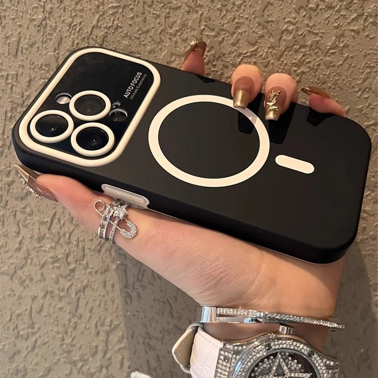 苹果15promax手机壳磁吸iPhone14简约13二合一12大视窗高级感全包