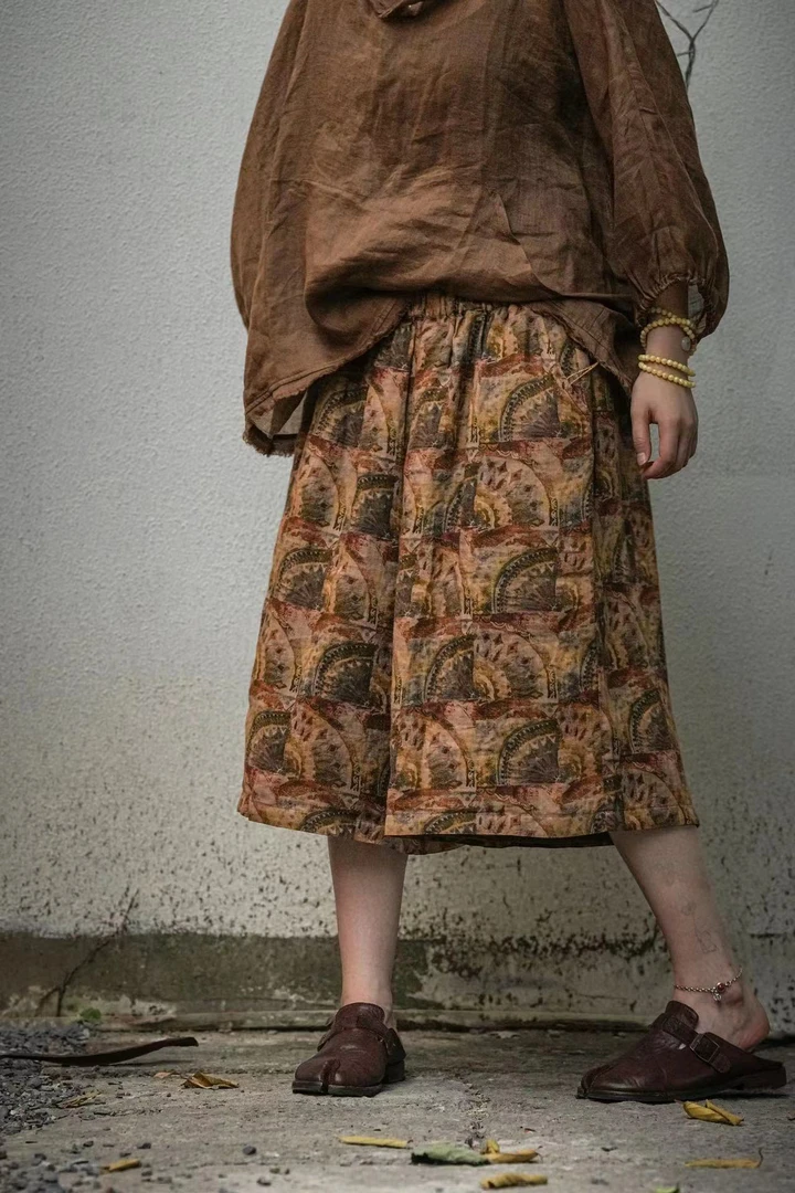 疯子～原创印花中裤88333（裤长65公分）百搭衣服