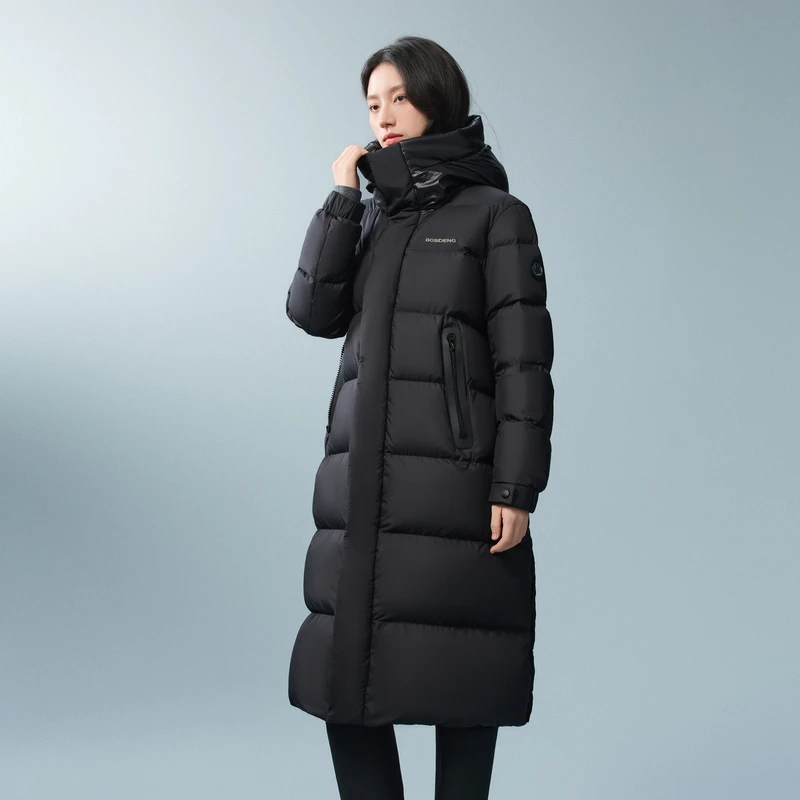 波司登秋冬新款时尚情侣简约保暖厚款过膝长款羽绒服B40145950DY
