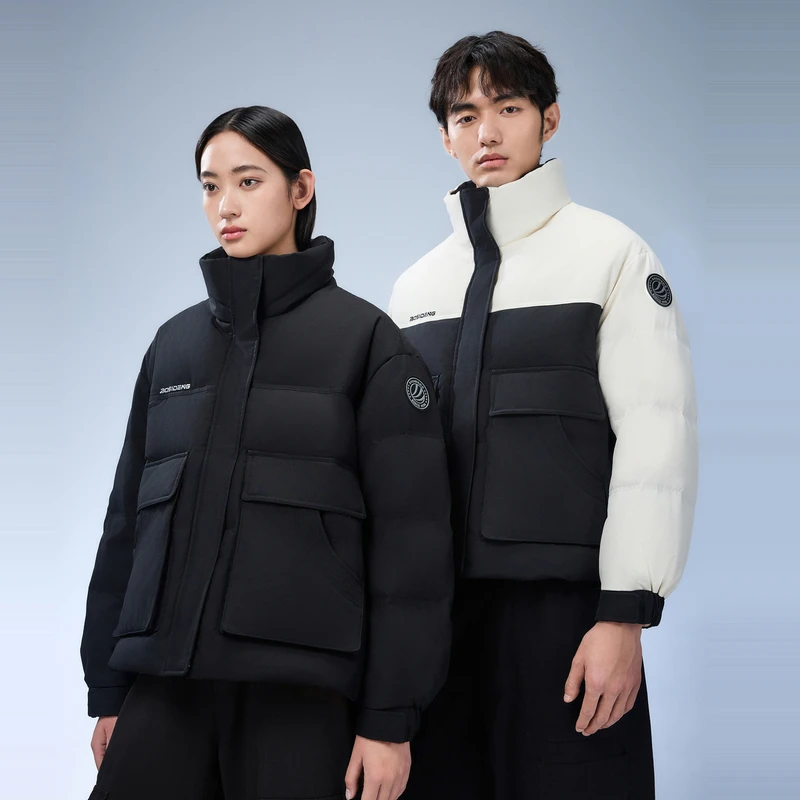 波司登新款城市工装时尚休闲男女同款短款羽绒服B40145904DY