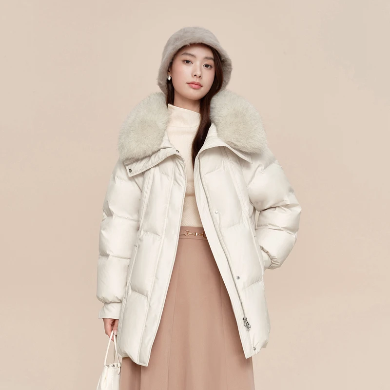 波司登新款时尚高品质狐狸毛领可拆时尚显瘦保暖羽绒服B40145186