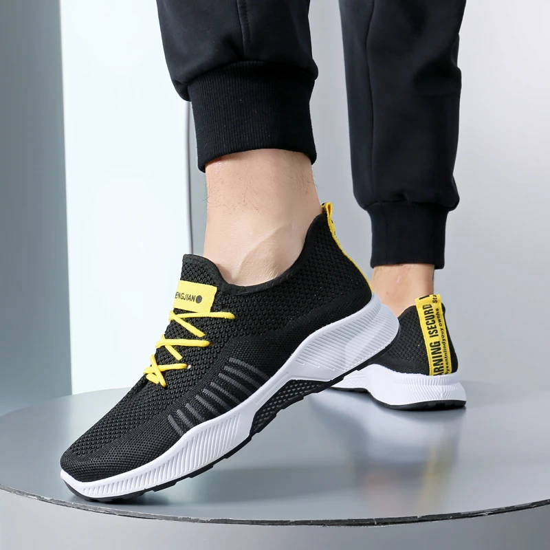潮流男鞋男士时尚休闲百搭四季透气软底飞织跑步潮鞋防滑轻便