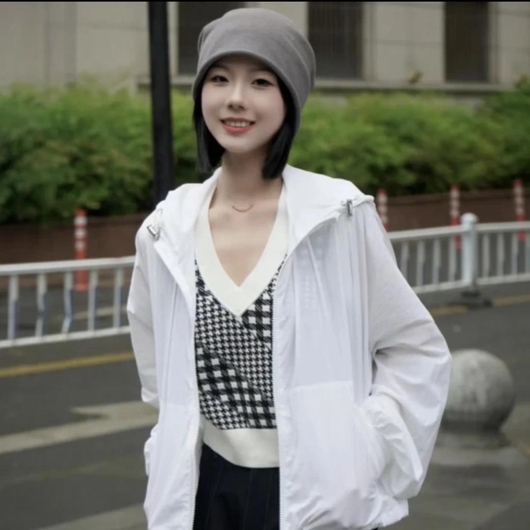 哥弟新款v领黑白千鸟格显瘦背心马甲1399455