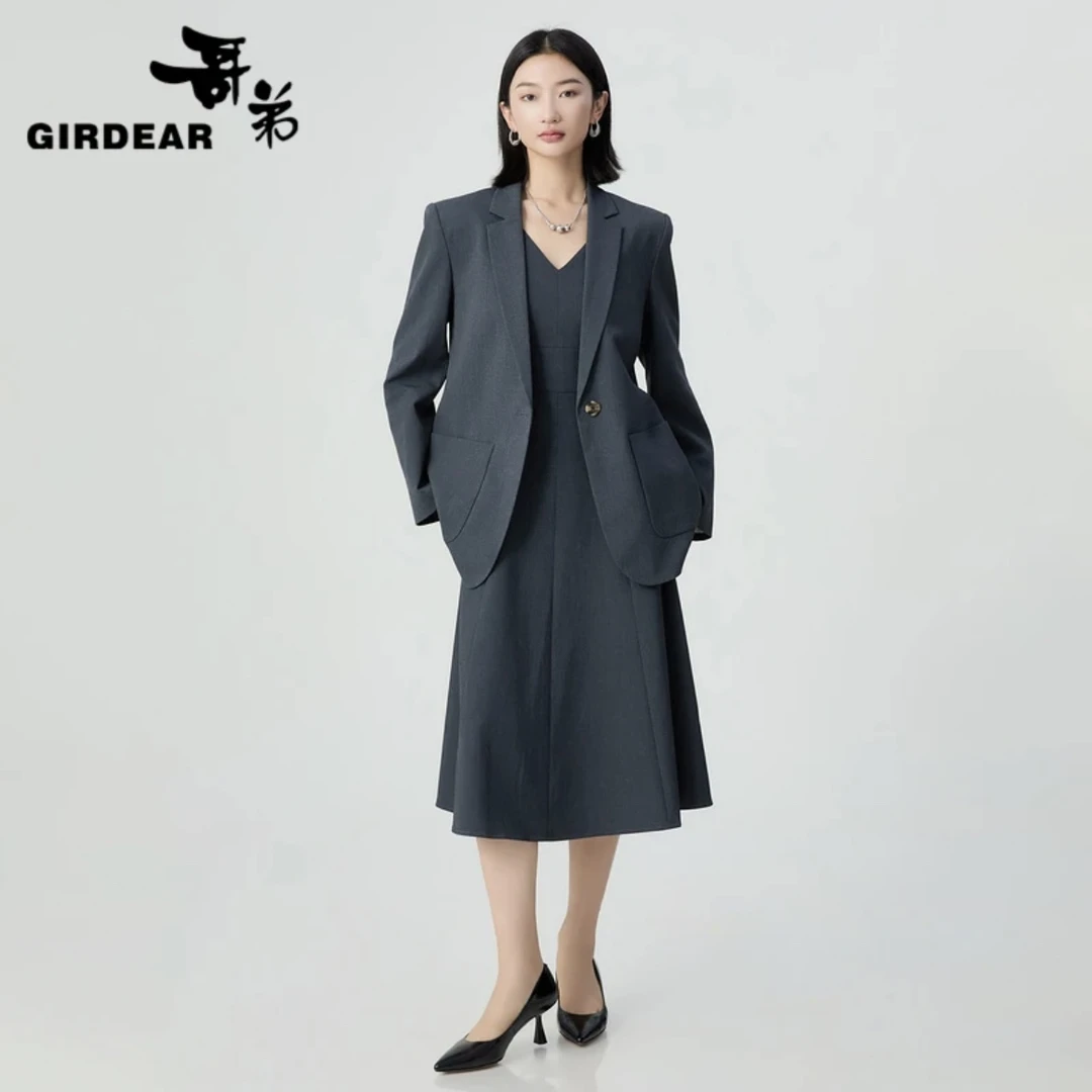 GIRDEAR/哥弟廓型极简风宽松时尚显瘦秋季西服设计师款1400425