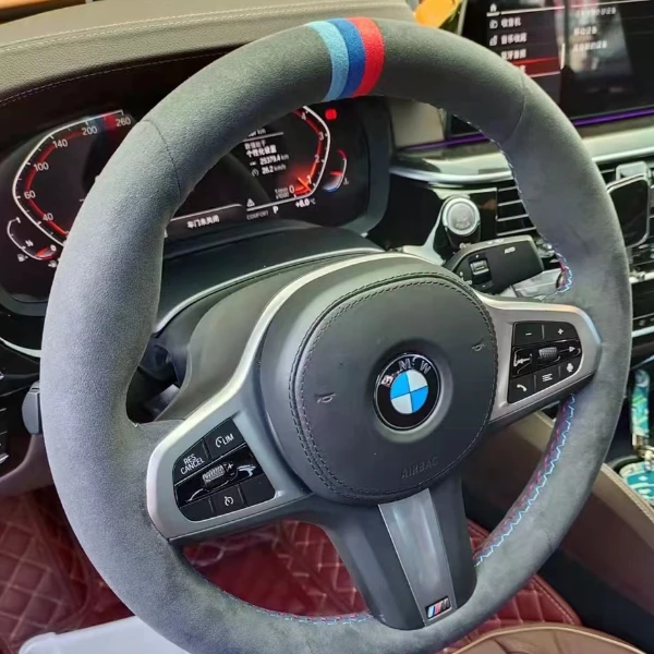 【翻毛皮款】汽车全包手缝方向盘套专车定制 适合市面上98%的车型