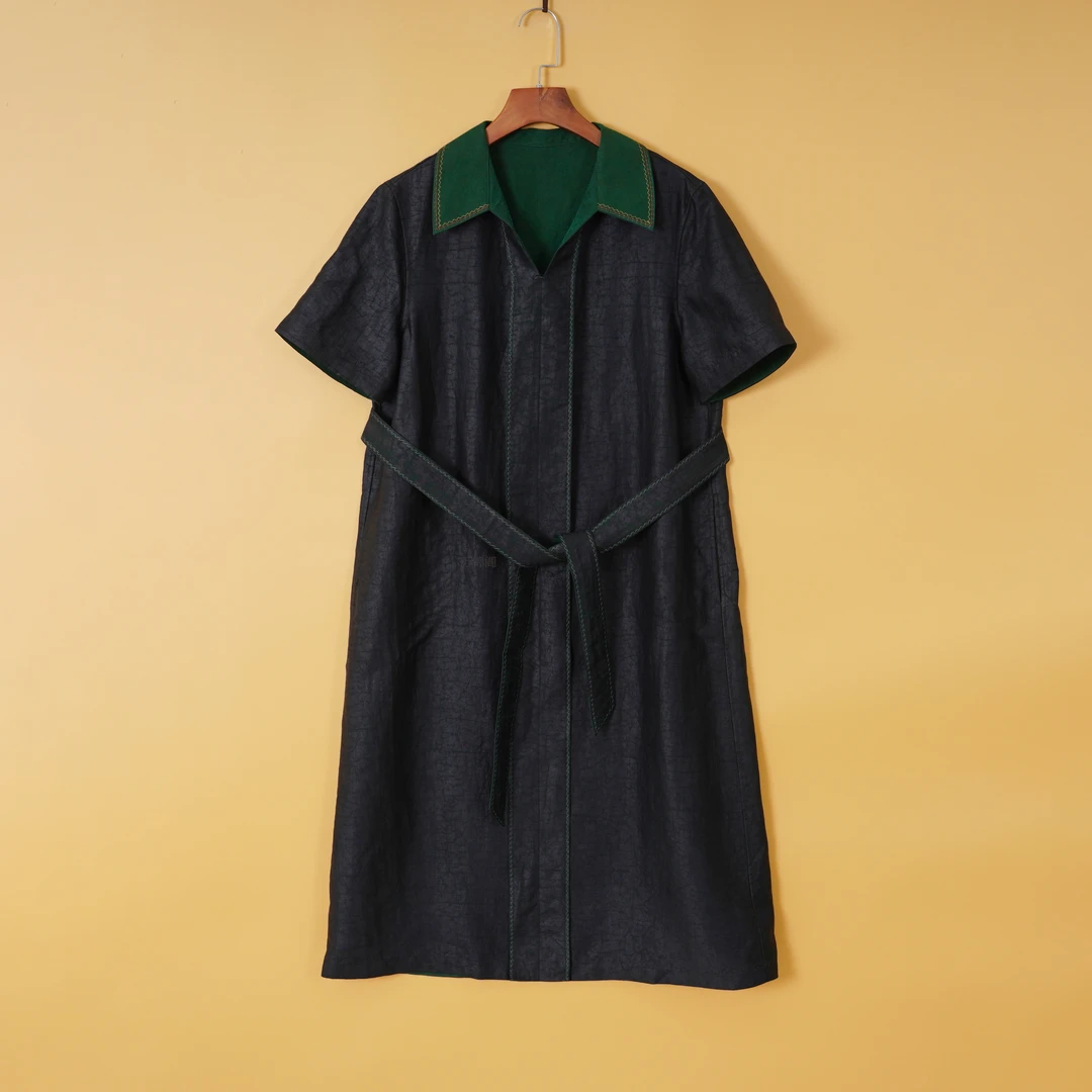 585-9-8609桑蚕丝香云纱百搭复古中国风新中式气质时尚休闲连衣裙