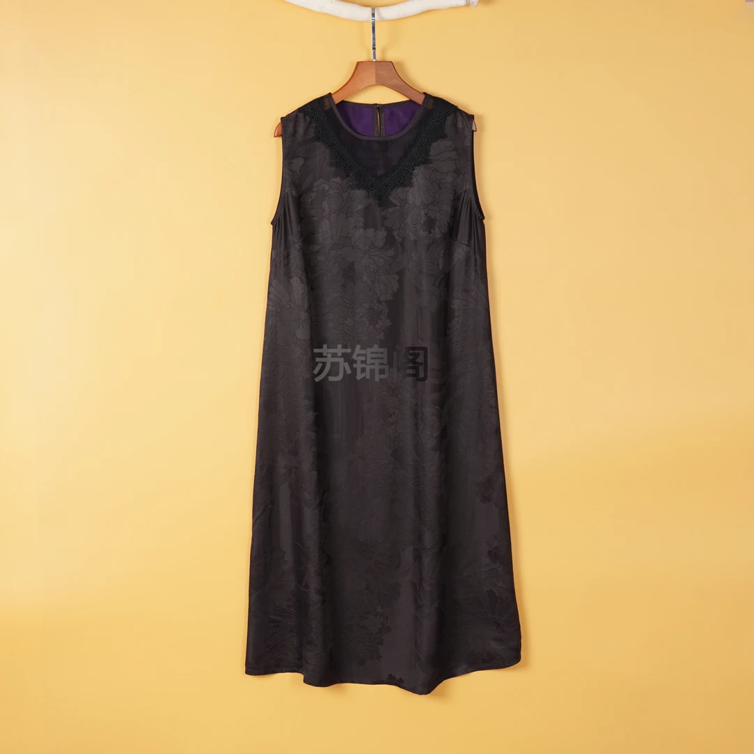 722-9-8239香云纱时尚百搭背心连衣裙