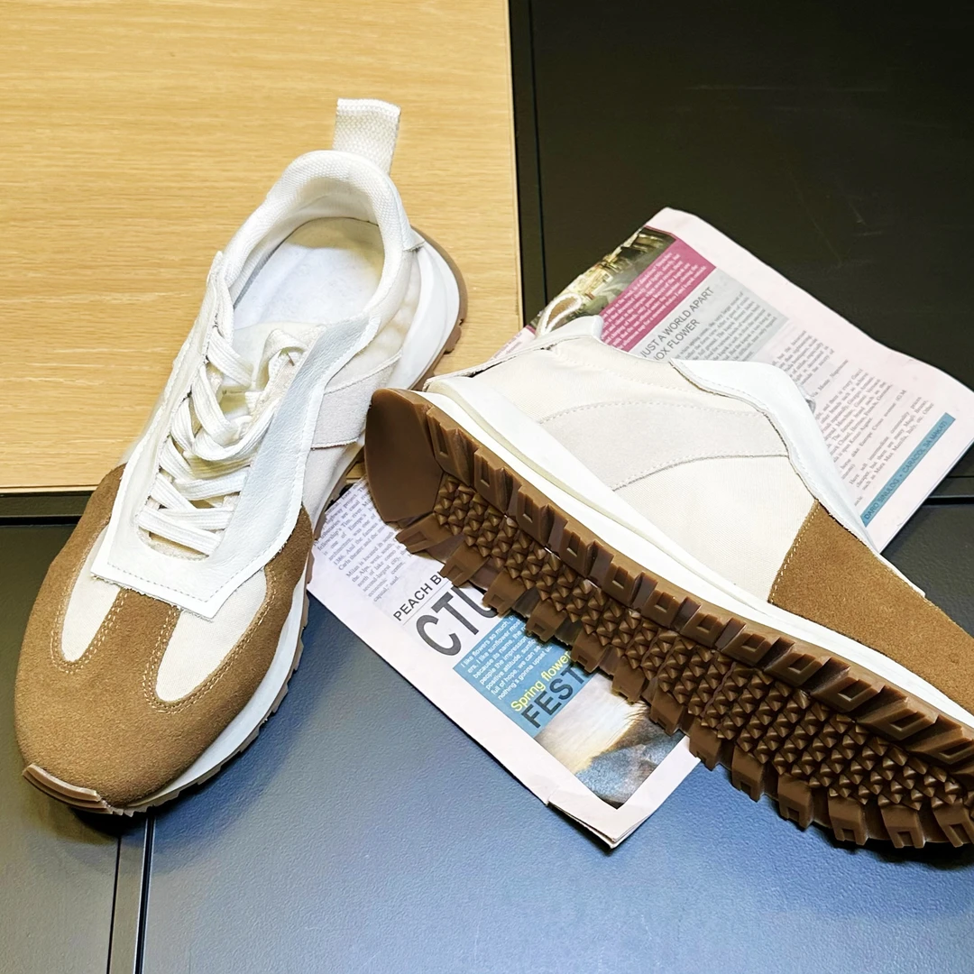 L-YDONG质感阿甘鞋百搭时尚拼色低帮厚底潮流男士休闲皮鞋107L2