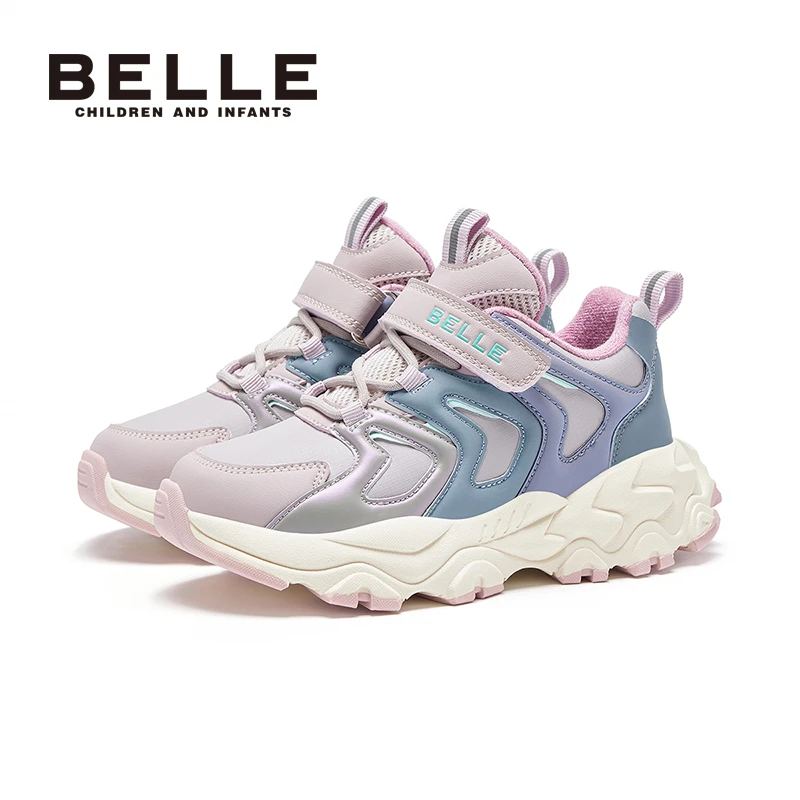 Belle百丽童鞋新款中大童老爹鞋儿童百搭轻便加绒运动鞋男-BL2516