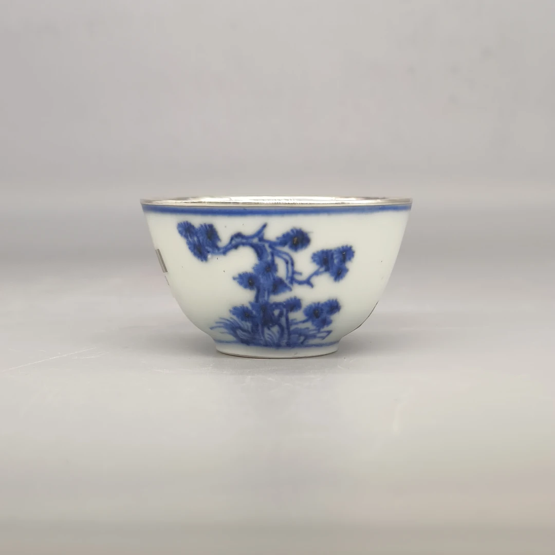 5042623*清雍正青花松石纹杯/瓷器五/江苏省文物总店