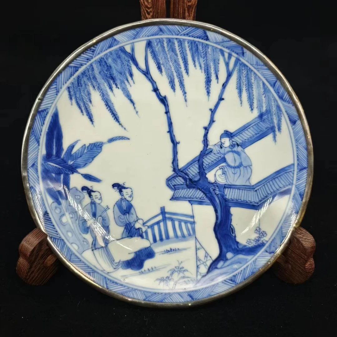 6122716*清康熙青花西厢记故事盘/瓷器六/江苏省文物总店