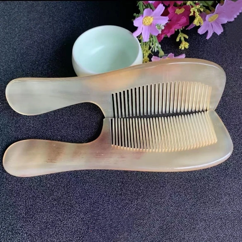 自然牛角梳牛角梳子羊角梳中柄梳子