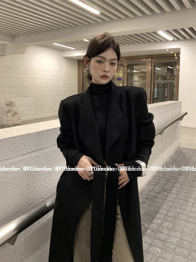 YLdandan| 时装走秀设计双面羊毛呢气质女王秋冬百搭宽松外套