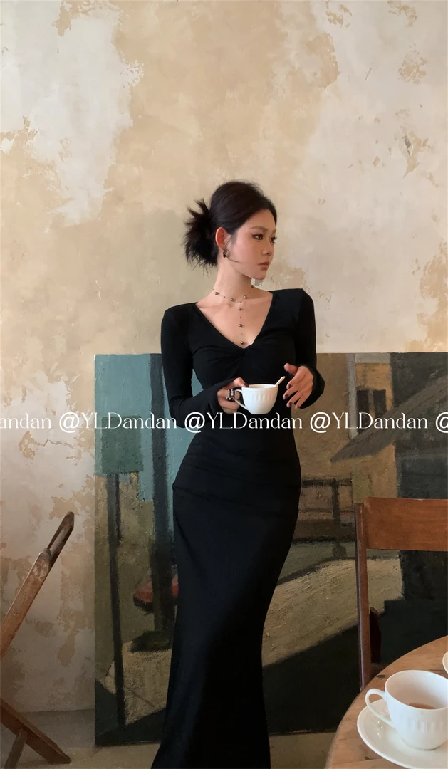 @yldandan|都柏林的神话北欧高级复古神秘设计老钱风秋冬连衣裙