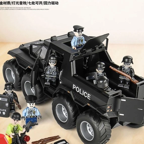 大号装甲警车玩具越野车合金车救护车小汽车儿童110特警察车男孩