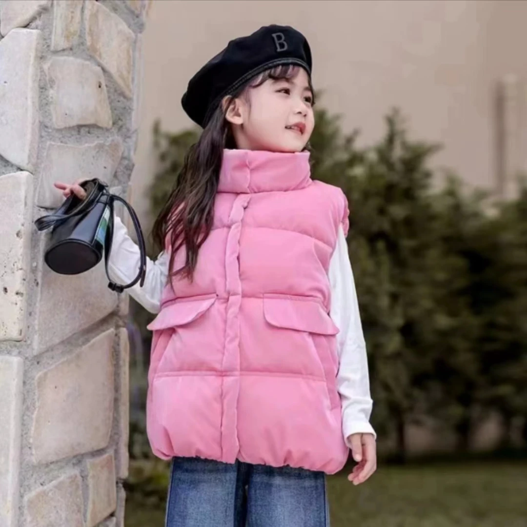 女童棉马甲加厚秋冬外穿2024新款时尚洋气儿童冬装棉服保暖背心潮