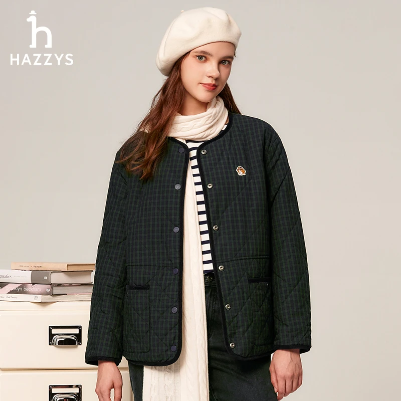 【PHIZ】Hazzys哈吉斯秋冬女士舒适上衣棉衣棒球领双面穿棉服外套潮