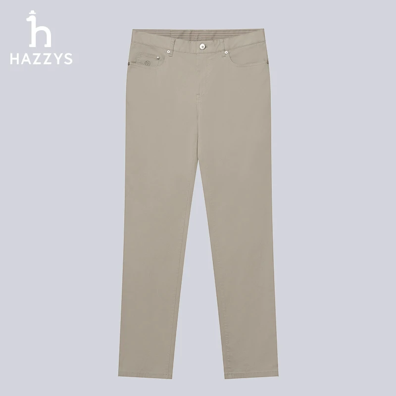 Hazzys哈吉斯春夏季男士休闲裤舒适直筒时尚通勤长裤透气男裤子