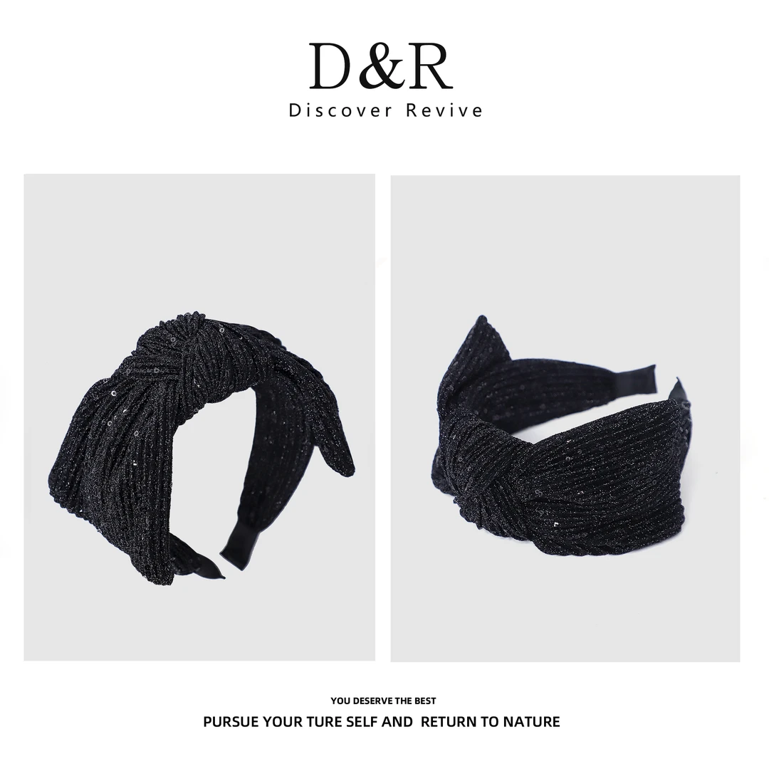 Discover Revive经典简约褶皱欧根纱发箍浪漫头箍发卡E1001