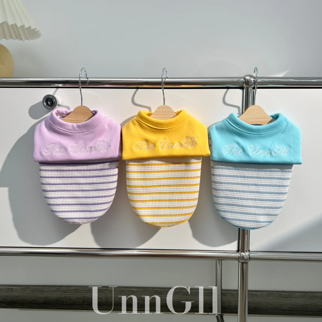 UnnGllPet优古力原创春夏海军领刺绣背心狗狗宠物衣服马尔济斯