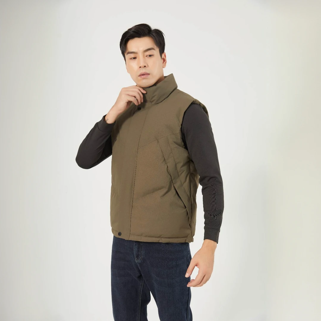梦燕秋冬男款时尚百搭大方宽松舒适轻薄保暖立领棉背心ZC07B4001D