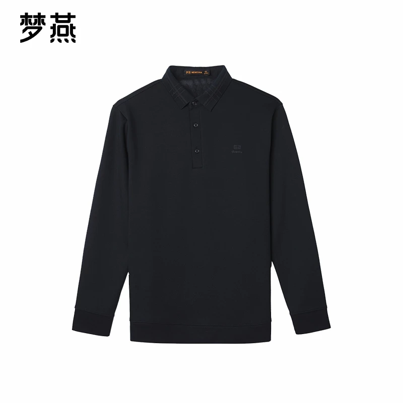 梦燕男士秋冬针织时尚商务休闲长袖翻领T恤ZA60B4002D