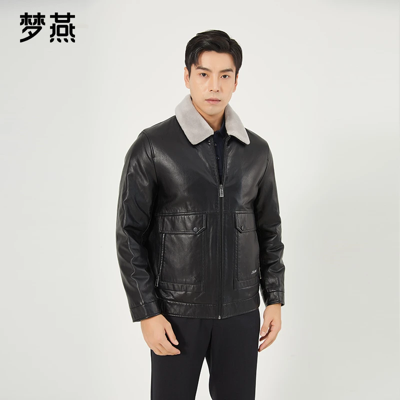 梦燕男士秋冬休闲商务宽松百搭加厚时尚翻领羽绒服ZH01B4002D