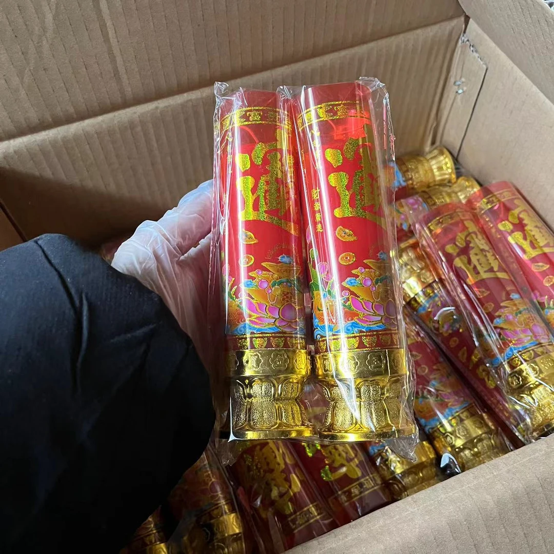 过年蜡烛春节防风招财进宝环保无烟红色圆柱实心蜡烛结婚喜庆斗烛