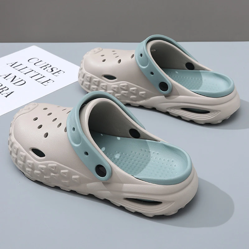 洞洞鞋男款夏季时尚手术室软底外穿防滑包头拖鞋男运动两穿凉鞋