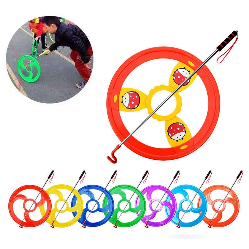 z新疆包邮滚铁环风火轮幼儿园户外儿童8090怀旧童年滚圈铁环发光