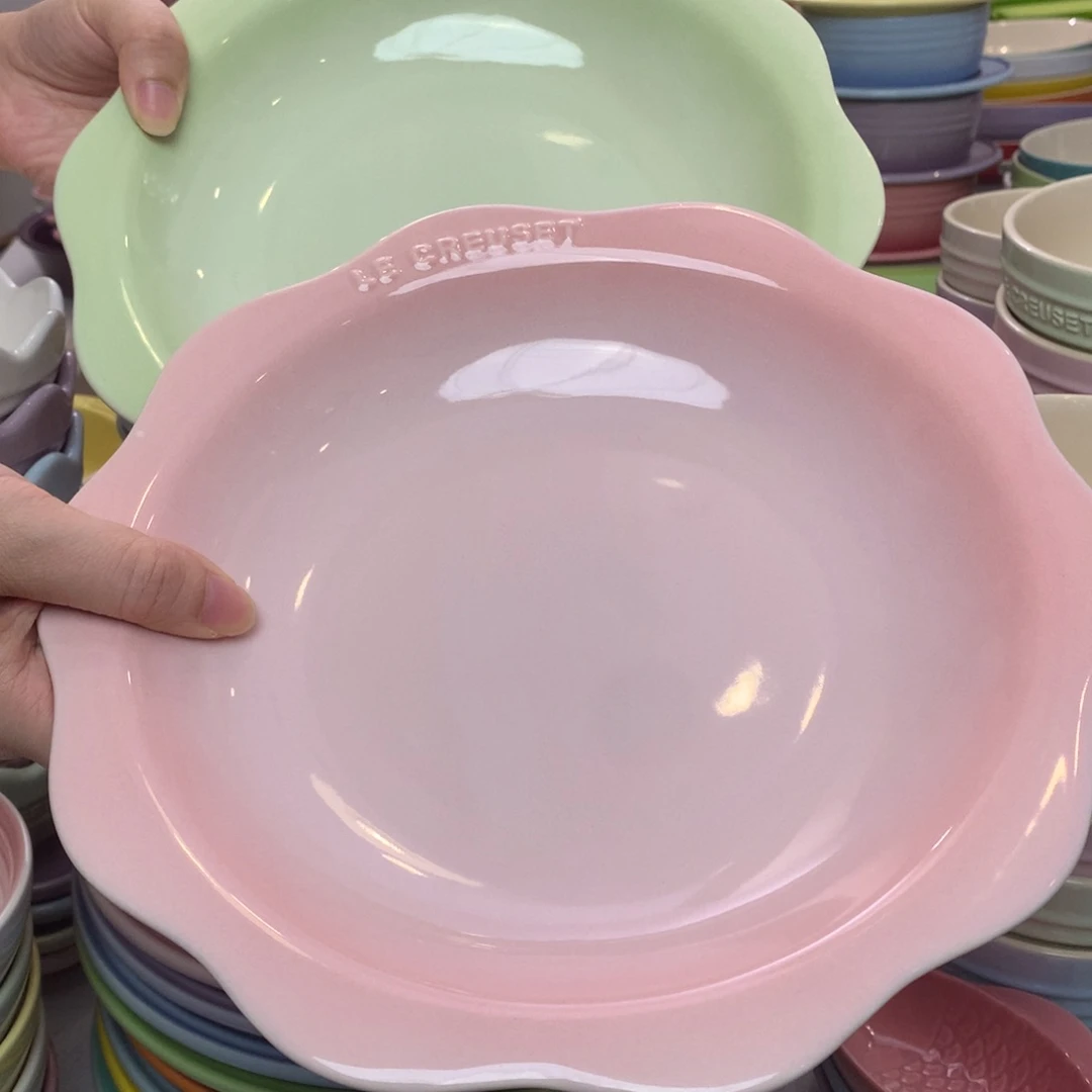 瓷片微瑕9英寸花韵盘2只