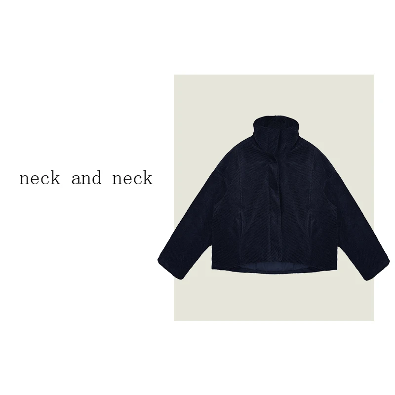 【 neck and neck 】“ 南山塔 ” 立领廓形灯芯绒棉服外套