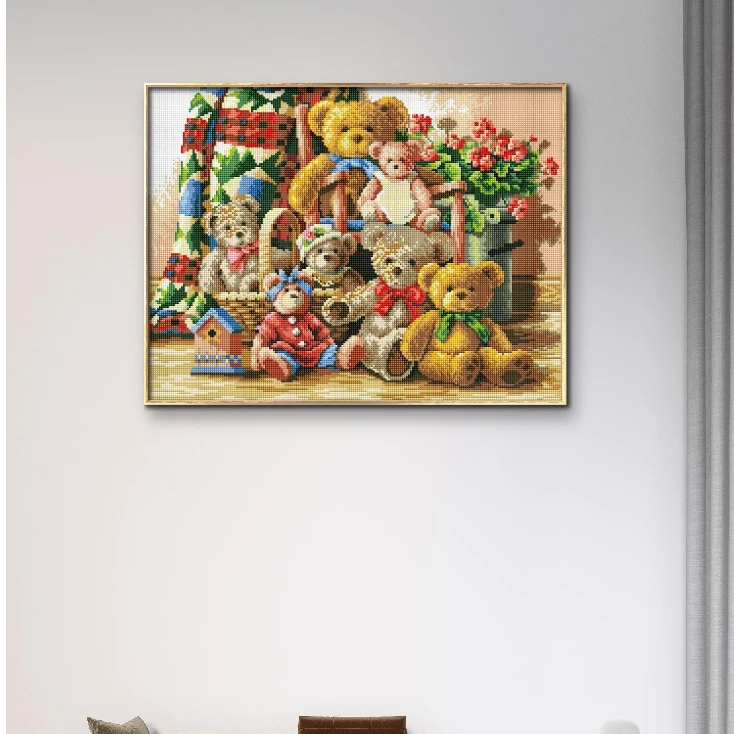 卡通小熊钻石画2024新款满钻十字绣5d高质量点钻砖石贴画手工diy