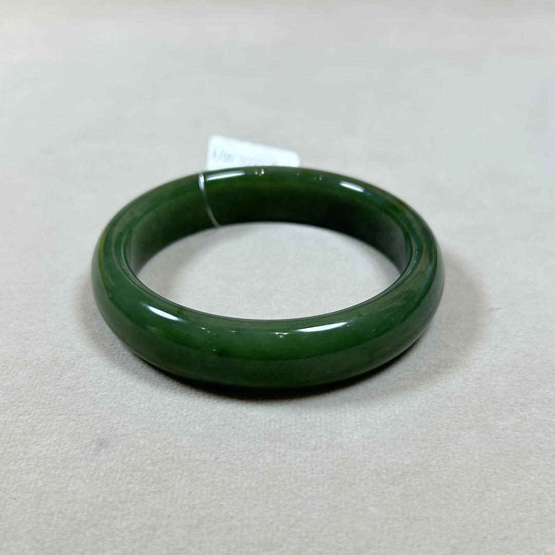 碧玉7号矿红皮老料菠菜绿宽版手镯