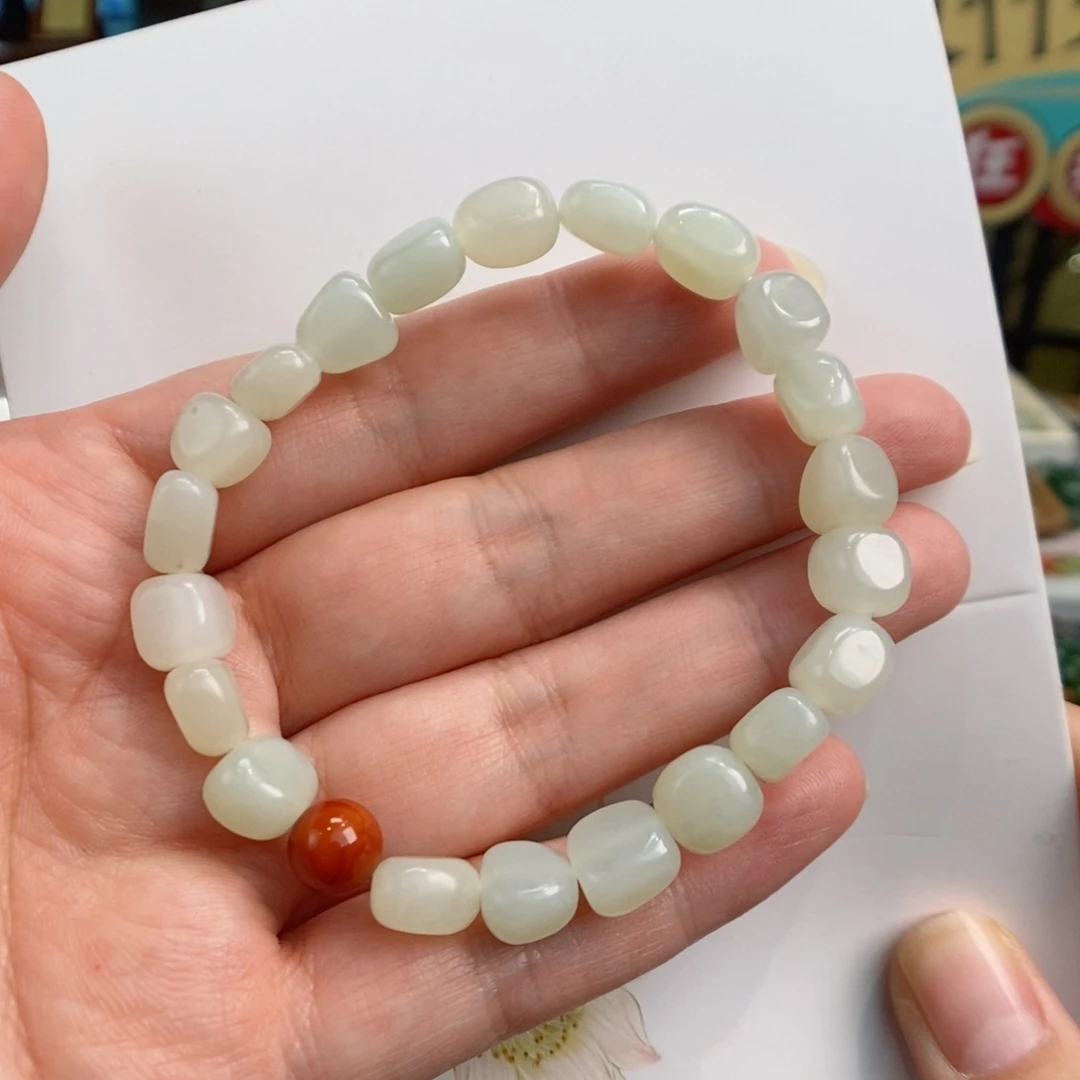 和田玉手链未镶嵌新疆山流水