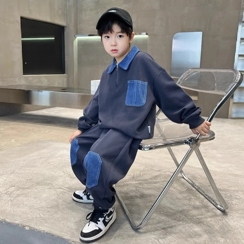 男童秋装套装酷帅2024新款儿童秋季卫衣运动服中大童春秋款韩版潮
