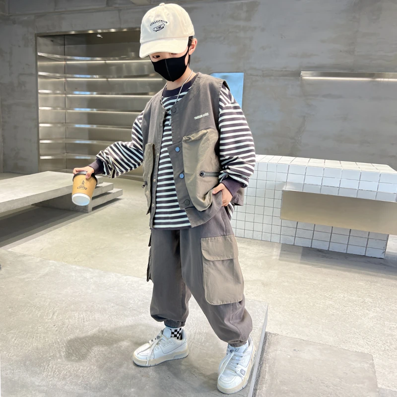 儿童装男童秋装套装2025新款中大童春秋款男孩运动春季帅气洋气潮