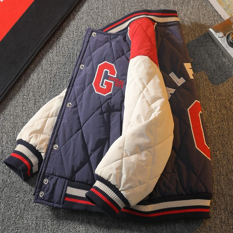 儿童装男童冬装加厚外套2024新款夹棉棒球服秋冬季中大童秋冬款潮