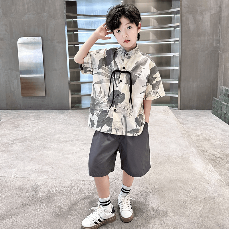 男童夏装短袖新中式套装2024新款男孩大儿童酷帅气洋气夏季潮衣服