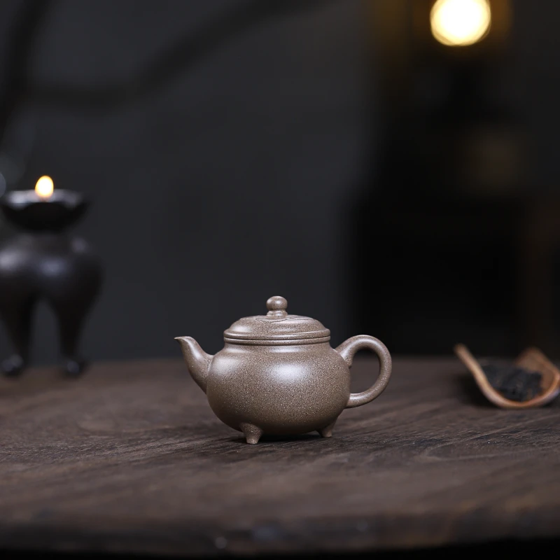 【陶公粟】紫砂壶《大彬如意》吴国仙制/原矿蟹壳青120cc尾单