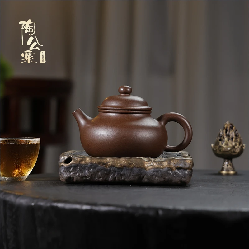 原矿全手工铁芯老紫泥《容天》220cc内推许手制纯手工紫砂壶