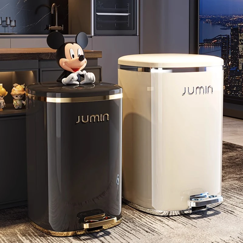 客厅垃圾桶家用大容量翻盖厨房卧室厕所卫生间纸篓带盖脚踏垃圾筒