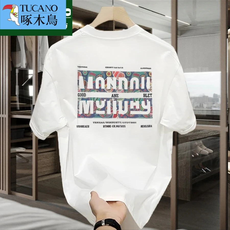 啄木鸟高街潮流vibe潮牌短袖T恤上衣夏季ins宽松重磅纯棉美式痞帅