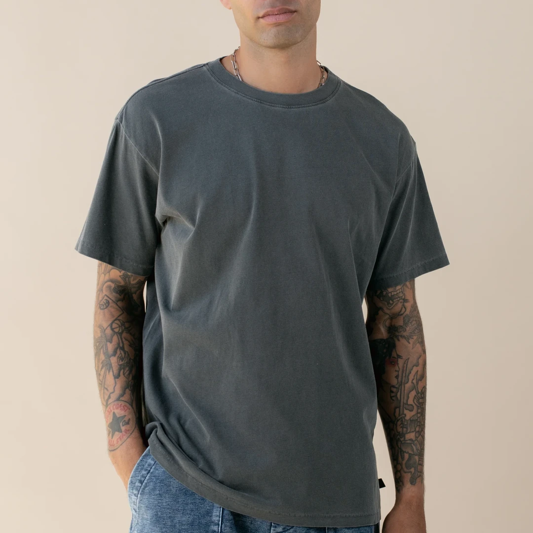 水洗做旧！阿美咔叽夏季男士美式复古休闲圆领宽松做旧半袖T恤短袖