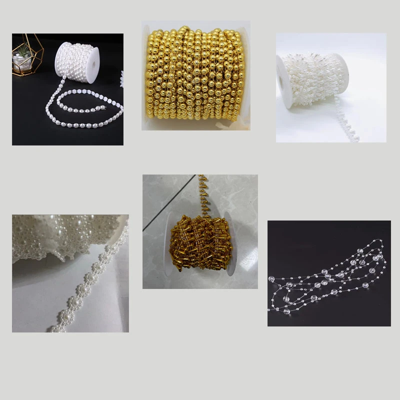 花边链条装饰珍珠蕾丝仿珍珠珍珠链条手工配饰串珠批发珠子