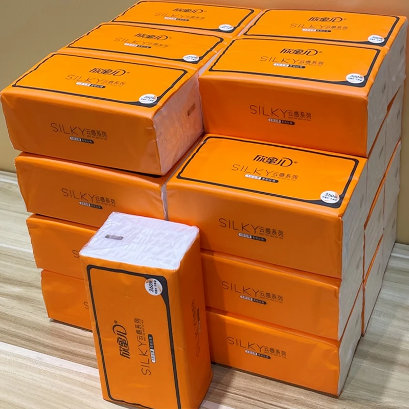 欣蜜儿抽纸巾家用整箱大包加大4层加厚餐巾纸抽取式印花面巾纸抽