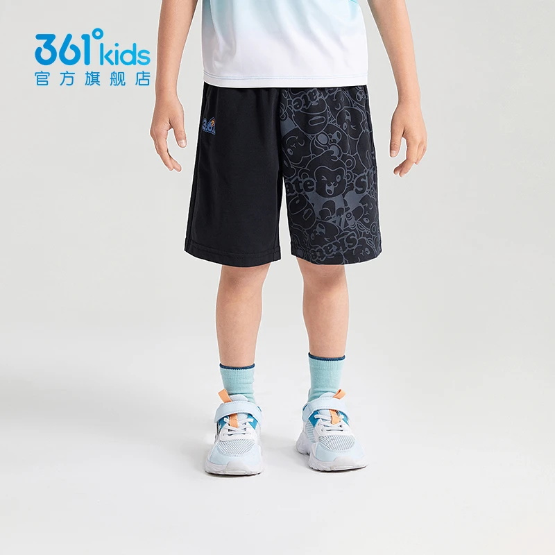 361°儿童童装男童针织五分裤2024夏季新款小童透气运动裤休闲裤