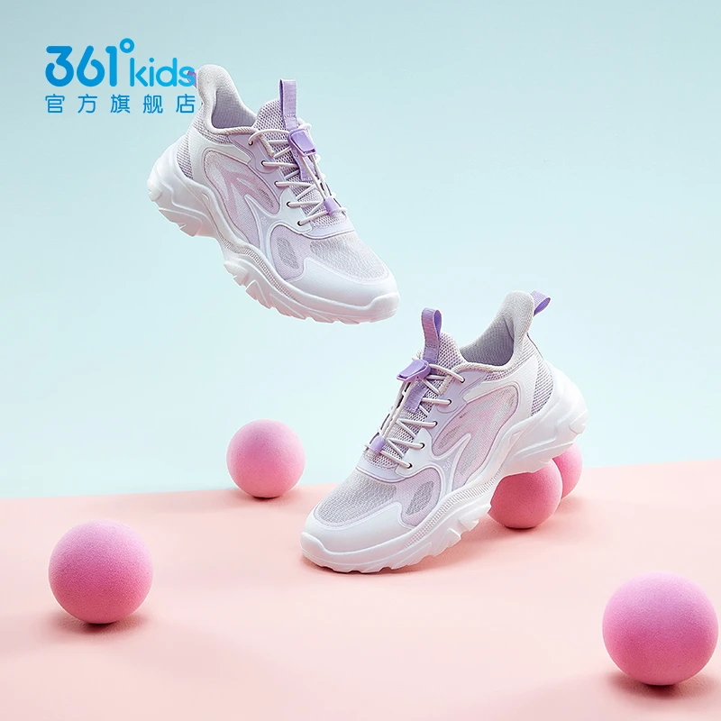 361°童鞋女童运动鞋2024夏季新款女孩跑步鞋子网面透气儿童运动鞋