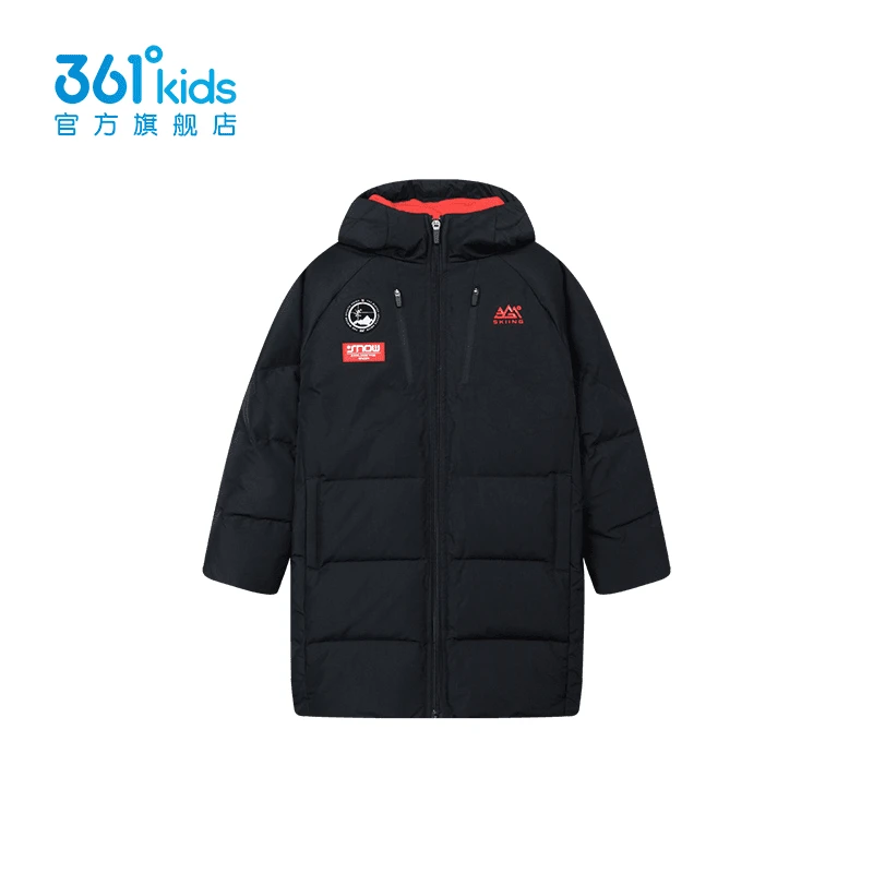 【时装周同款】361°童装男童中长羽绒服2024冬季中大童新款羽绒服