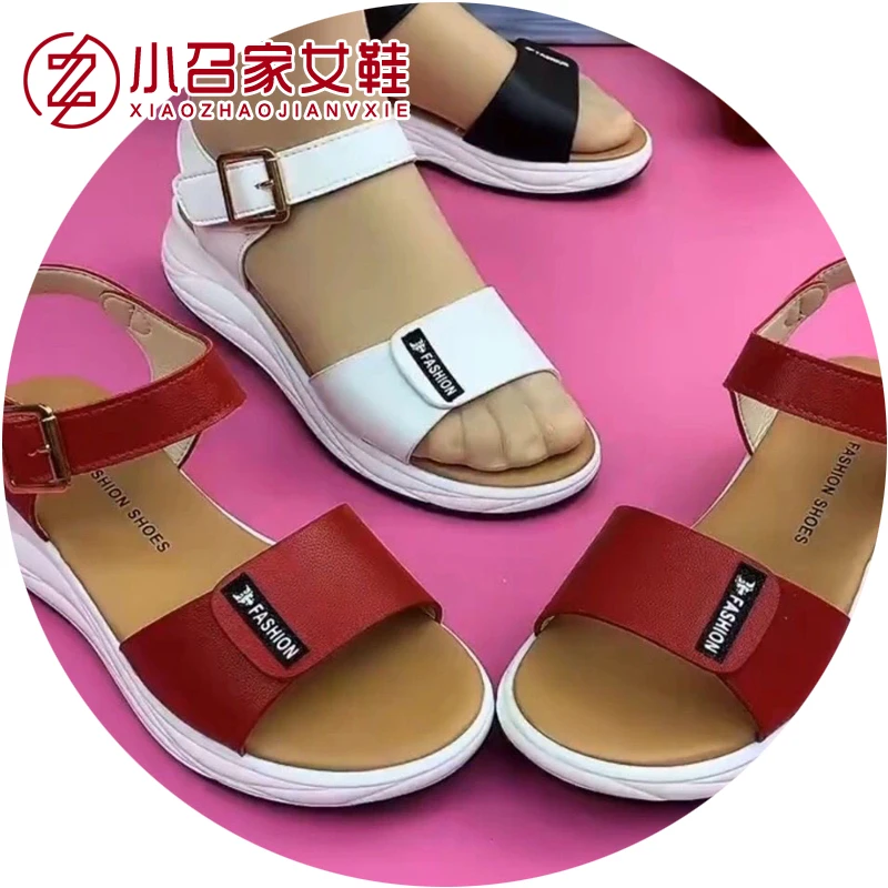 新款百搭休闲女鞋松糕底凉鞋中老年妈妈凉鞋软底舒适防滑鞋